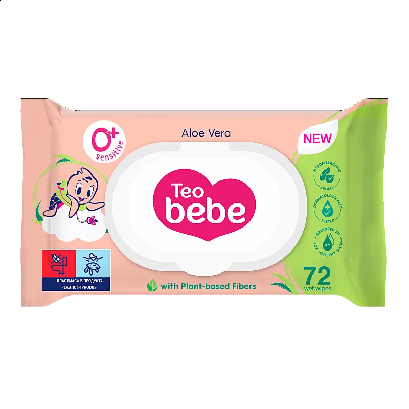 Teo bebe Мокри кърпи алое 72бр.